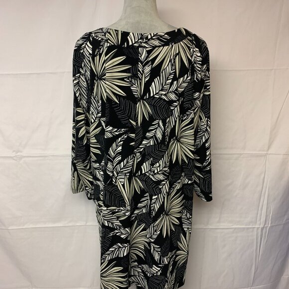Zim & Zoe Womens Dress Size 22/24 Relaxed Loose Fit Dark Leaf Causal Tropical - Picture 3 of 9